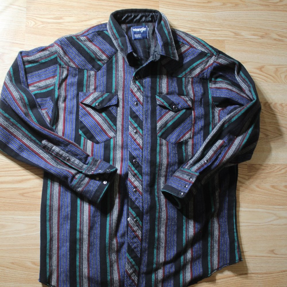 Wrangler Pearl Snap Western Flannel Shirt XL